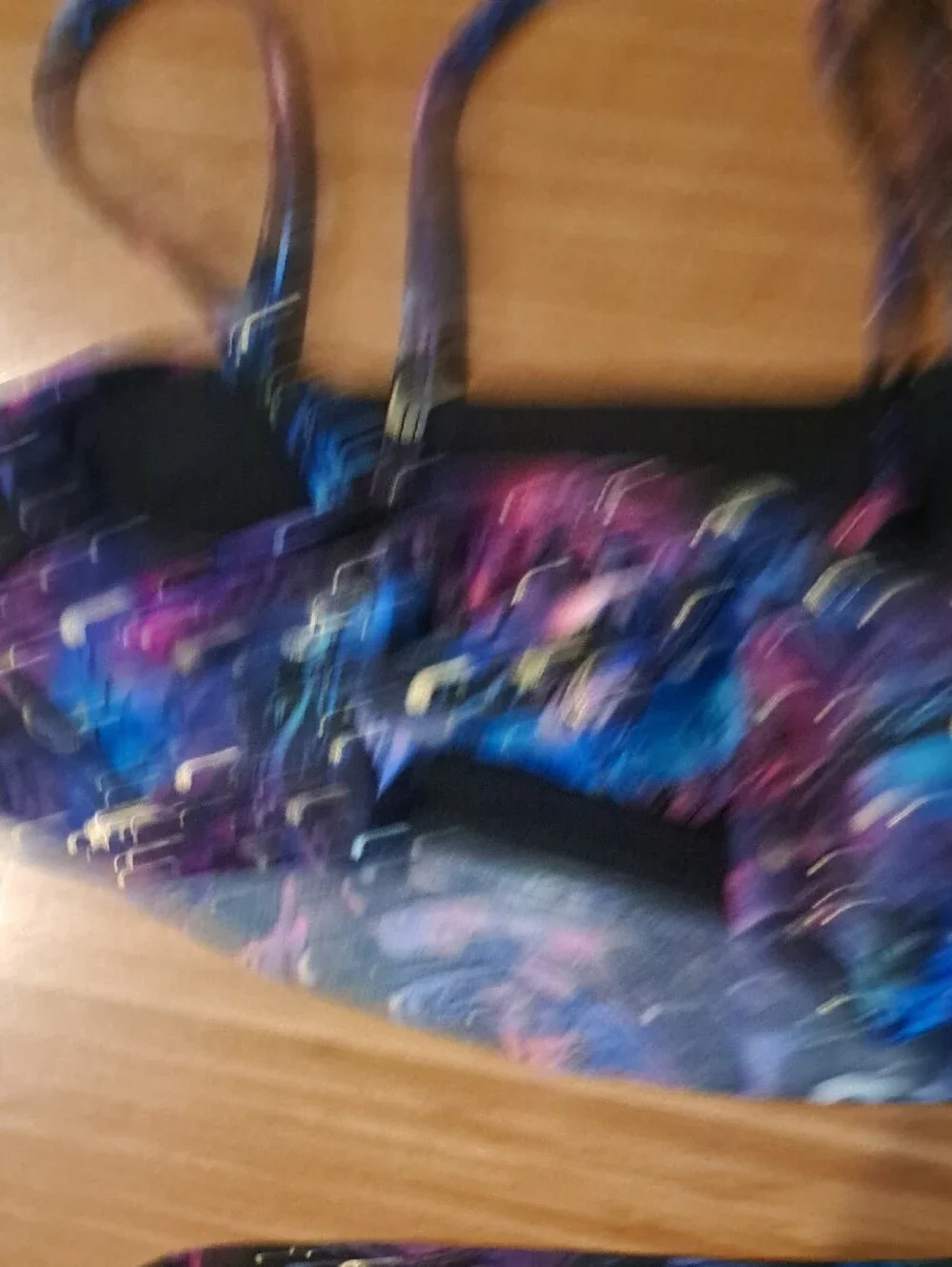 Two-Piece Swimsuit in Galaxy Print - Black, Blue & Purple 7 8 Medium